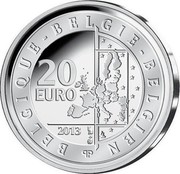 Belgium 20 Euro Abdication of King Albert II 2013 Proof KM# 330 BELGIQUE BELGIE BELGIEN 20 EURO 2013 LL Q P coin obverse Belgium 20 Euro Abdication of King Albert II 2013 Proof KM# 330 BELGIQUE BELGIE BELGIEN 20 EURO 2013 LL Q P coin obverse