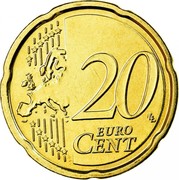 Belgium 20 Euro Cent (Albert II) KM# 299 20 LL EURO CENT coin reverse Belgium 20 Euro Cent (Albert II) KM# 299 20 LL EURO CENT coin reverse