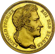 Belgium 20 Francs Leopold I 1835 KM# A23.1 LEOPOLD PREMIER ROI DES BELGES BRAEMT F. coin obverse Belgium 20 Francs Leopold I 1835 KM# A23.1 LEOPOLD PREMIER ROI DES BELGES BRAEMT F. coin obverse