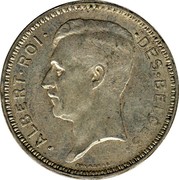 Belgium 20 Francs 1934 KM# 103.2 Decimal Coinage ALBERT ROI DES BELGES DEVREESE coin obverse Belgium 20 Francs 1934 KM# 103.2 Decimal Coinage ALBERT ROI DES BELGES DEVREESE coin obverse