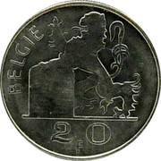 Belgium 20 Francs Baudouin I 1955 KM# 141.1 BELGIE R LEX 2 0 F coin reverse Belgium 20 Francs Baudouin I 1955 KM# 141.1 BELGIE R LEX 2 0 F coin reverse
