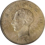 Belgium 20 Francs Albert I. Pattern 1938 KM# Pn388 LEOPOLD III 1938 coin obverse Belgium 20 Francs Albert I. Pattern 1938 KM# Pn388 LEOPOLD III 1938 coin obverse