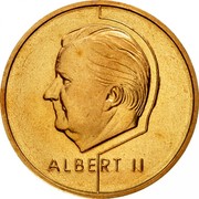 Belgium 20 Francs Albert II 1995 Sets only KM# 191 ALBERT II coin obverse Belgium 20 Francs Albert II 1995 Sets only KM# 191 ALBERT II coin obverse
