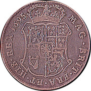 UK 20 Shillings William II 1695 KM# 142 MAG · BRIT · FRA · ET · HIB · REX · 1696 coin reverse UK 20 Shillings William II 1695 KM# 142 MAG · BRIT · FRA · ET · HIB · REX · 1696 coin reverse