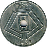 Belgium 25 Centimes 1938 KM# 115.2 Decimal Coinage 1938 coin reverse Belgium 25 Centimes 1938 KM# 115.2 Decimal Coinage 1938 coin reverse