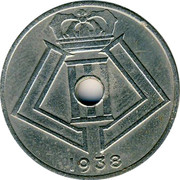 Belgium 25 Centimes 1938 KM# 115.1 Decimal Coinage 1938 coin reverse Belgium 25 Centimes 1938 KM# 115.1 Decimal Coinage 1938 coin reverse