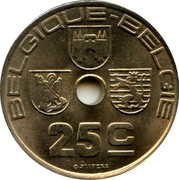 Belgium 25 Centimes 1939 KM# 114.1 Decimal Coinage BELGIQUE BELGIE 25C O.JESPERS coin obverse Belgium 25 Centimes 1939 KM# 114.1 Decimal Coinage BELGIQUE BELGIE 25C O.JESPERS coin obverse
