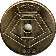 Belgium 25 Centimes 1939 KM# 114.1 Decimal Coinage 1939 coin reverse Belgium 25 Centimes 1939 KM# 114.1 Decimal Coinage 1939 coin reverse