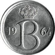 Belgium 25 Centimes 1964 KM# 153.2 Decimal Coinage 19 B 64 RAF MAILLEUX coin obverse Belgium 25 Centimes 1964 KM# 153.2 Decimal Coinage 19 B 64 RAF MAILLEUX coin obverse