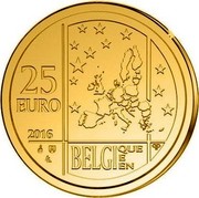 Belgium 25 Euro 175th Anniversary of the Royal Numismatic Society of Belgium 2016 25 EURO 2016 BELGIQUE E EN Q P coin reverse Belgium 25 Euro 175th Anniversary of the Royal Numismatic Society of Belgium 2016 25 EURO 2016 BELGIQUE E EN Q P coin reverse