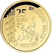 Belgium 25 Euro 25th Anniversary of the Treaty of Maastricht 2017 BELGIE BELGIQUE BELGIEN 25 EURO Q P 2017 coin reverse Belgium 25 Euro 25th Anniversary of the Treaty of Maastricht 2017 BELGIE BELGIQUE BELGIEN 25 EURO Q P 2017 coin reverse