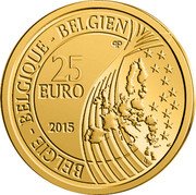 Belgium 25 Euro 500th Anniversary - Carolus V in Bruges 2015 Proof KM# 351 25 EURO 2015 BELGIE BELGIQUE BELGIEN Q P coin obverse Belgium 25 Euro 500th Anniversary - Carolus V in Bruges 2015 Proof KM# 351 25 EURO 2015 BELGIE BELGIQUE BELGIEN Q P coin obverse