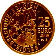 Belgium 25 Euro Beijing Olympics 2008 Proof KM# 294 BELGIQUE BELGIE BELGIEN 25 EURO 2008 coin obverse