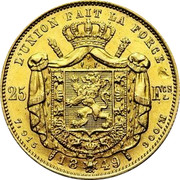 Belgium 25 Francs Leopold I 1849 KM# 13.1 L'UNION FAIT LA FORCE 25 FCS 7,915 18 48 900 / M coin reverse Belgium 25 Francs Leopold I 1849 KM# 13.1 L'UNION FAIT LA FORCE 25 FCS 7,915 18 48 900 / M coin reverse