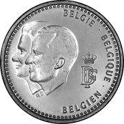 Belgium 250 Francs 20th Anniversary of the King Baudouin Foundation 1996 KM# 202 BELGIE BELGIQUE BELGIEN BF R. D coin obverse Belgium 250 Francs 20th Anniversary of the King Baudouin Foundation 1996 KM# 202 BELGIE BELGIQUE BELGIEN BF R. D coin obverse