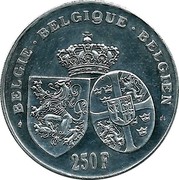 Belgium 250 Francs 60th Death Anniversary of Queen Astrid ND KM# 199 BELGIE BELGIQUE BELGIEN 250 F coin reverse Belgium 250 Francs 60th Death Anniversary of Queen Astrid ND KM# 199 BELGIE BELGIQUE BELGIEN 250 F coin reverse