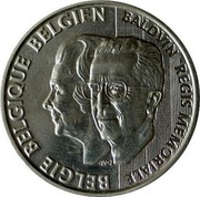 Belgium 250 Francs (70th Birthday of Queen Fabiola) KM# 208 BELGIE BELGIQUE BELGIEN BALDVINI REGIS MEMORIALE coin obverse Belgium 250 Francs (70th Birthday of Queen Fabiola) KM# 208 BELGIE BELGIQUE BELGIEN BALDVINI REGIS MEMORIALE coin obverse