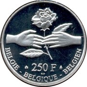 Belgium 250 Francs Marriage of Prince Philip and Princess Mathilde 1999 Proof KM# 218 250 F BELGIE BELGIQUE BELGIEN Q P coin reverse Belgium 250 Francs Marriage of Prince Philip and Princess Mathilde 1999 Proof KM# 218 250 F BELGIE BELGIQUE BELGIEN Q P coin reverse