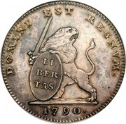 Belgium 3 Florins Leopold II 1790 (b) KM# 50 DOMINI EST REGNVM LIBERTAS 1790 coin obverse Belgium 3 Florins Leopold II 1790 (b) KM# 50 DOMINI EST REGNVM LIBERTAS 1790 coin obverse