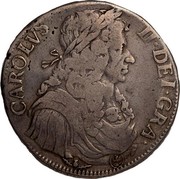 UK 4 Merks 1673 KM# 104.2 Scotland CAROLVS II DEI GRA coin obverse UK 4 Merks 1673 KM# 104.2 Scotland CAROLVS II DEI GRA coin obverse