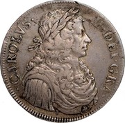 UK 4 Merks 1674 KM# 104.3 Scotland CAROLVS II DEI GRA coin obverse UK 4 Merks 1674 KM# 104.3 Scotland CAROLVS II DEI GRA coin obverse