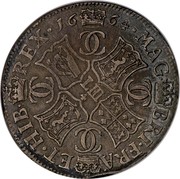 UK 4 Merks Charles II 1664 KM# 104.1 · MAG · BRI · FRA · ET · HIB · REX · 1664 coin reverse UK 4 Merks Charles II 1664 KM# 104.1 · MAG · BRI · FRA · ET · HIB · REX · 1664 coin reverse