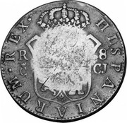 UK 4 Shillings 6 Pence Scotland Countermark ND KM# CC58 HISPANIARUM REX RC 8 CJ coin reverse UK 4 Shillings 6 Pence Scotland Countermark ND KM# CC58 HISPANIARUM REX RC 8 CJ coin reverse