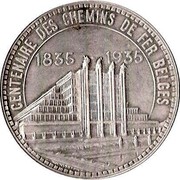 Belgium 40 Francs Brussels Expositiol. Pattern 1935 (fr) Rare KM# Pn350 CENTENAIRE DES CHEMINS DE FER BELGES 1835 1935 coin obverse Belgium 40 Francs Brussels Expositiol. Pattern 1935 (fr) Rare KM# Pn350 CENTENAIRE DES CHEMINS DE FER BELGES 1835 1935 coin obverse