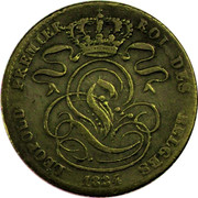 Belgium 5 Centimes 1834 Requires Con firmation KM# 5.1a Decimal Coinage LEOPOLD PREMIER ROI DES BELGES 1834 coin obverse Belgium 5 Centimes 1834 Requires Con firmation KM# 5.1a Decimal Coinage LEOPOLD PREMIER ROI DES BELGES 1834 coin obverse