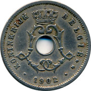 Belgium 5 Centimes 1902 KM# 47 Decimal Coinage KONINKRIJK BELGIË 1903 coin obverse Belgium 5 Centimes 1902 KM# 47 Decimal Coinage KONINKRIJK BELGIË 1903 coin obverse