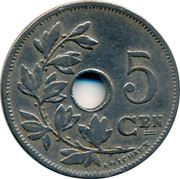 Belgium 5 Centimes 1902 KM# 47 Decimal Coinage 5 CEN A. MICHAUX coin reverse Belgium 5 Centimes 1902 KM# 47 Decimal Coinage 5 CEN A. MICHAUX coin reverse