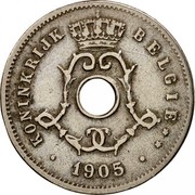 Belgium 5 Centimes 1905 KM# 55 Decimal Coinage KONINKRIJK BELGIË 1905 coin obverse Belgium 5 Centimes 1905 KM# 55 Decimal Coinage KONINKRIJK BELGIË 1905 coin obverse