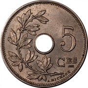 Belgium 5 Centimes Leopold II 1905 KM# 54 5 CES A. MICHAUX coin reverse Belgium 5 Centimes Leopold II 1905 KM# 54 5 CES A. MICHAUX coin reverse