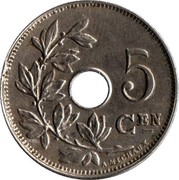 Belgium 5 Centimes Albert I 1914 KM# 67 5 CEN A. MICHAUX coin reverse Belgium 5 Centimes Albert I 1914 KM# 67 5 CEN A. MICHAUX coin reverse