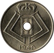 Belgium 5 Centimes 1940 KM# 111 Decimal Coinage 1940 coin reverse Belgium 5 Centimes 1940 KM# 111 Decimal Coinage 1940 coin reverse