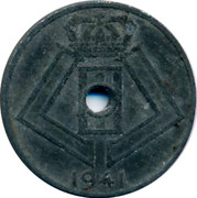Belgium 5 Centimes 1941 KM# 123 Decimal Coinage 1941 coin reverse Belgium 5 Centimes 1941 KM# 123 Decimal Coinage 1941 coin reverse