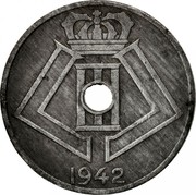 Belgium 5 Centimes 1942 KM# 124 Decimal Coinage 1942 coin reverse Belgium 5 Centimes 1942 KM# 124 Decimal Coinage 1942 coin reverse