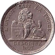 Belgium 5 Centimes Leopold I 1859  L`UNION FAIT LA FORCE BELGIQUE 1859 coin reverse Belgium 5 Centimes Leopold I 1859  L`UNION FAIT LA FORCE BELGIQUE 1859 coin reverse