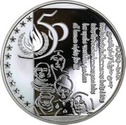 Belgium 5 ECU 50th Anniversary of Human Rights Declaration 1998 (qp) Proof KM# 221 50 coin reverse Belgium 5 ECU 50th Anniversary of Human Rights Declaration 1998 (qp) Proof KM# 221 50 coin reverse