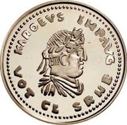 Belgium 5 ECU Charlemagne 1991 (qp) Proof KM# 183 KAROLVS IMPAVG VOT CL S R N B coin obverse Belgium 5 ECU Charlemagne 1991 (qp) Proof KM# 183 KAROLVS IMPAVG VOT CL S R N B coin obverse