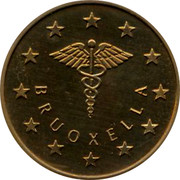 Belgium 5 ECU Museum of medicine 1994 UNC BRUOXELLA coin obverse Belgium 5 ECU Museum of medicine 1994 UNC BRUOXELLA coin obverse