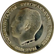 Belgium 5 ECU Presidency of the EU 1993 (qp) Proof KM# 185 COMMVNITVM EUROPAEAVM PRAESES BELGIUM coin obverse Belgium 5 ECU Presidency of the EU 1993 (qp) Proof KM# 185 COMMVNITVM EUROPAEAVM PRAESES BELGIUM coin obverse