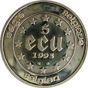 Belgium 5 ECU Presidency of the EU 1993 (qp) Proof KM# 185 BELGIQUE BELGIE BELGIEN 5 ECU 1993 QP coin reverse Belgium 5 ECU Presidency of the EU 1993 (qp) Proof KM# 185 BELGIQUE BELGIE BELGIEN 5 ECU 1993 QP coin reverse