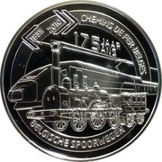 Belgium 5 Euro 175 Years of Belgian Railways 2010 Proof KM# 303 1835 2010 CHEMINS DE FER BELGES 175 JAAR ANS BELGISCHE SPOORWEGEN coin reverse