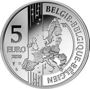 Belgium 5 Euro 185th Anniversary of the First Train Line on European Mainland 2020 ☤ BELGIE BELGIQUE BELGIEN 5 EURO 2020 coin reverse Belgium 5 Euro 185th Anniversary of the First Train Line on European Mainland 2020 ☤ BELGIE BELGIQUE BELGIEN 5 EURO 2020 coin reverse