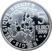 Belgium 5 Euro 50 Years of the Smurfs - Les Schtroumpfs 2008 Proof KM# 270a BELGIE BELGIQUE BELGIEN 5 EURO 2008 LL coin obverse Belgium 5 Euro 50 Years of the Smurfs - Les Schtroumpfs 2008 Proof KM# 270a BELGIE BELGIQUE BELGIEN 5 EURO 2008 LL coin obverse