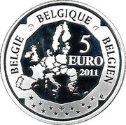 Belgium 5 Euro 50th Anniversary of the Death of Helene Dutrieu 2011 Proof KM# 313 BELGIQUE BELGIE BELGIEN 5 EURO 2011 LL Q P coin obverse
