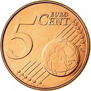 Belgium 5 Euro Cent Albert II - 1st type - 1st portrait 2007 Proof KM# 226 5 EURO CENT LL coin reverse Belgium 5 Euro Cent Albert II - 1st type - 1st portrait 2007 Proof KM# 226 5 EURO CENT LL coin reverse
