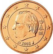 Belgium 5 Euro Cent Albert II - 2nd type - 2nd portrait 2008 Proof KM# 276 A II 2008 BE coin obverse Belgium 5 Euro Cent Albert II - 2nd type - 2nd portrait 2008 Proof KM# 276 A II 2008 BE coin obverse