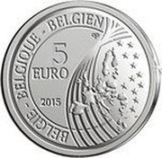 Belgium 5 Euro Mons European Capital of Culture 2015 BELGIE BELGIQUE BELGIEN 5 EURO Q P 2015 coin obverse Belgium 5 Euro Mons European Capital of Culture 2015 BELGIE BELGIQUE BELGIEN 5 EURO Q P 2015 coin obverse